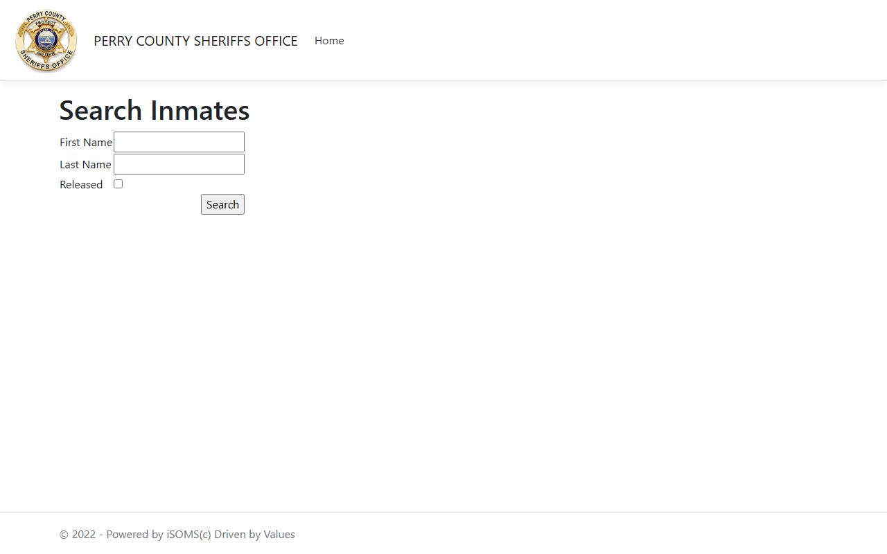 Perry County inmate population iSOMS search form