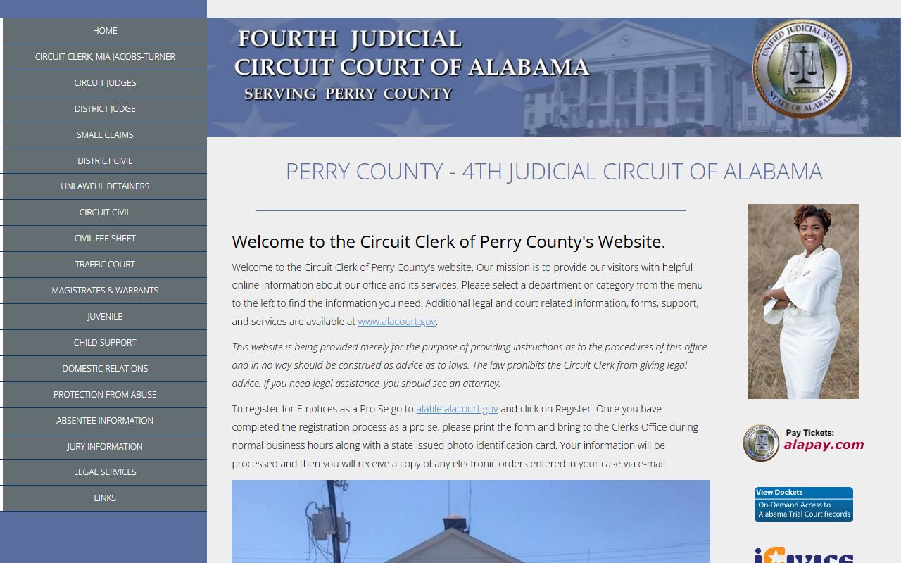 Perry County arrest records Circuit Clerk homepage